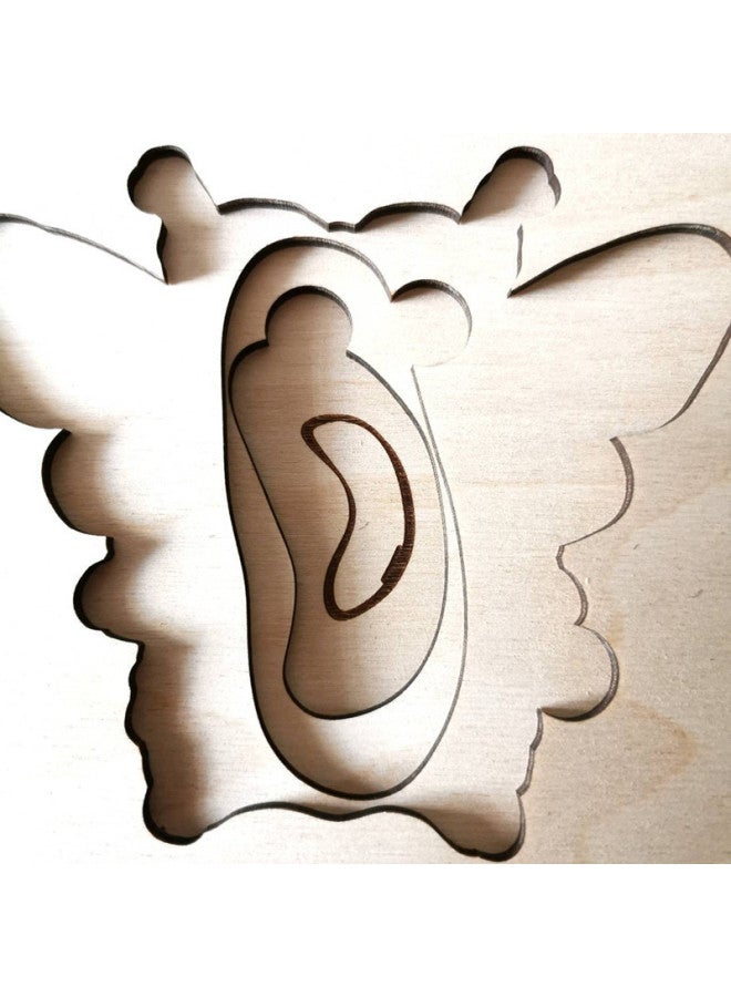 Wood Laser Carving Early Education Enlightenment Life Cycle Puzzle Multi-layer Insect Puzzle Toys Children's Puzzle Puzzle Puzzle-Color:Bee Puzzle - Image 3